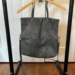 Gray leather and suede tote. Excellent condition.